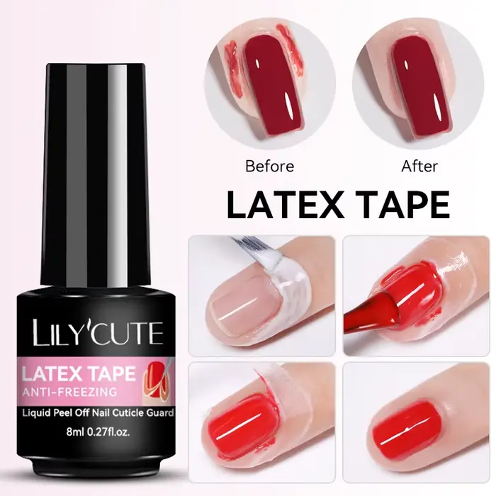 LILYCUTE 8ml Anti-gel bord des ongles Latex bande Gel vernis décollable liquide ongles cuticules gar