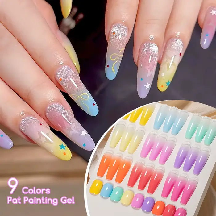 Ensemble de vernis à ongles en gel pour peinture Macaron 9 couleurs