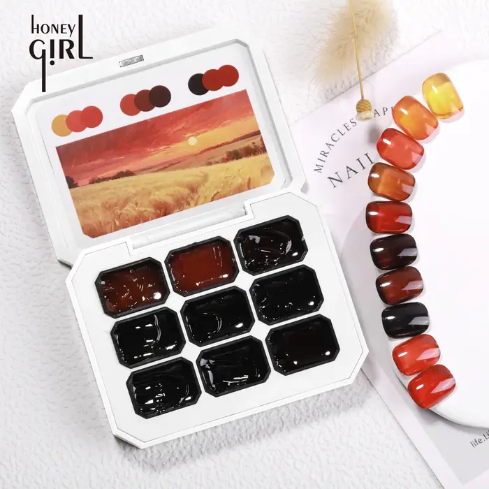 Vernis à ongles gel solide gelée ambre 9 couleurs