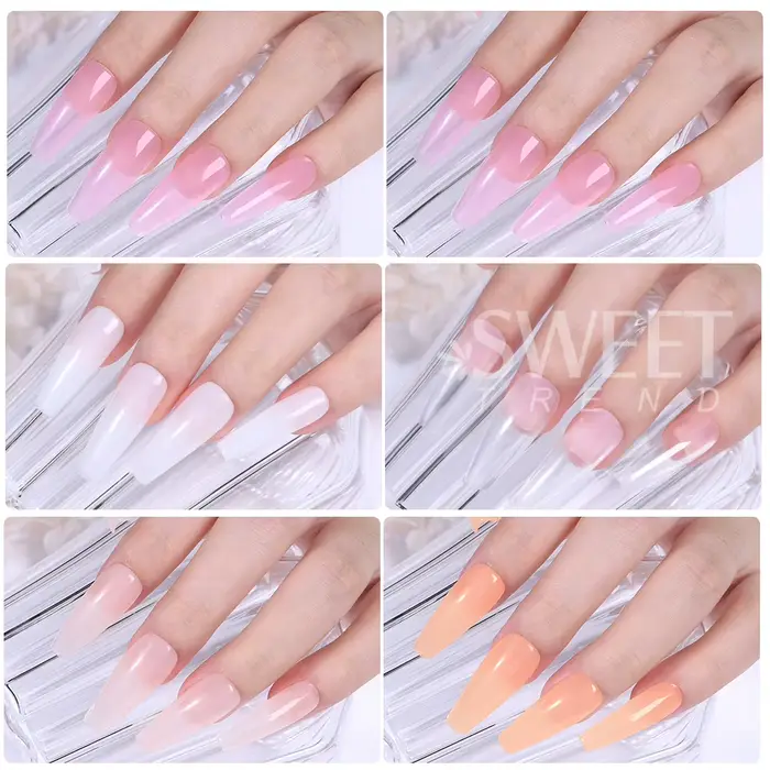 SWEET TREND - 6 couleurs 15ml Gel UV de construction transparent rose nude pour ongles