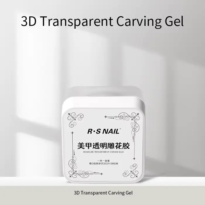 RSNAIL 5g Transparent solide sculpté Gel vernis à ongles antiadhésif sculpture à la main fleur Gel 3