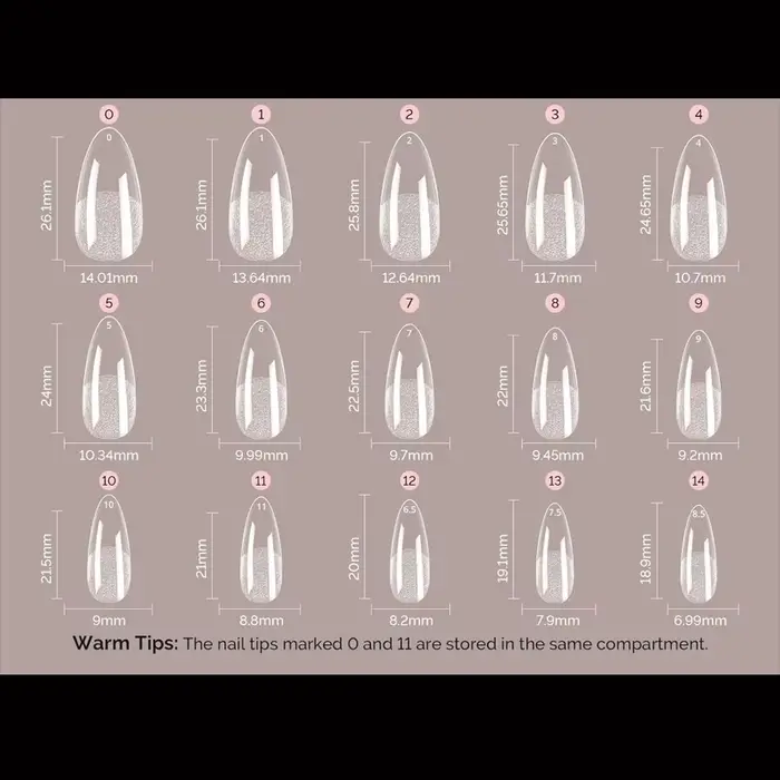 Pointes d'ongles en forme d'amande de taille moyenne - 120 pièces