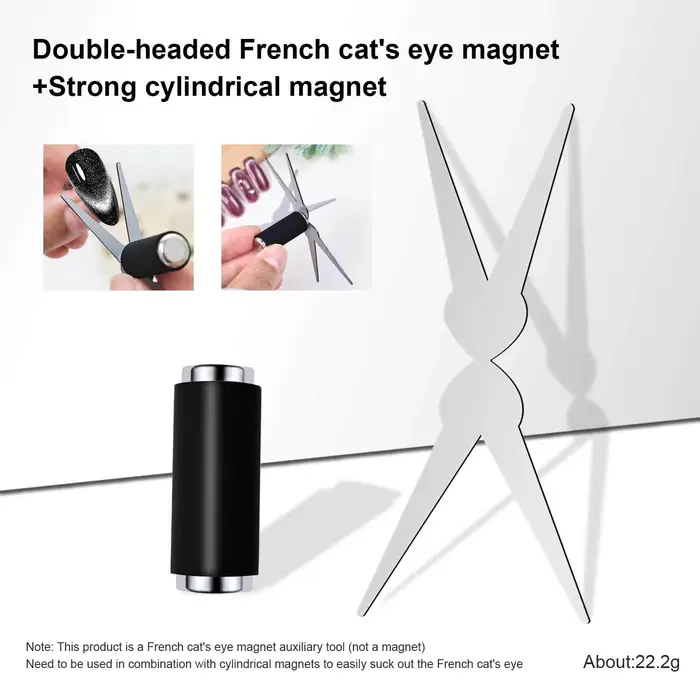 3D Double tête ongles forts forme française oeil de chat aimant effet magnétique Nail Art Gel vernis
