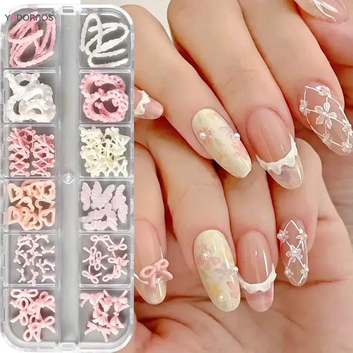 Accessoires pour ongles de la série Ballet rose 12Grid