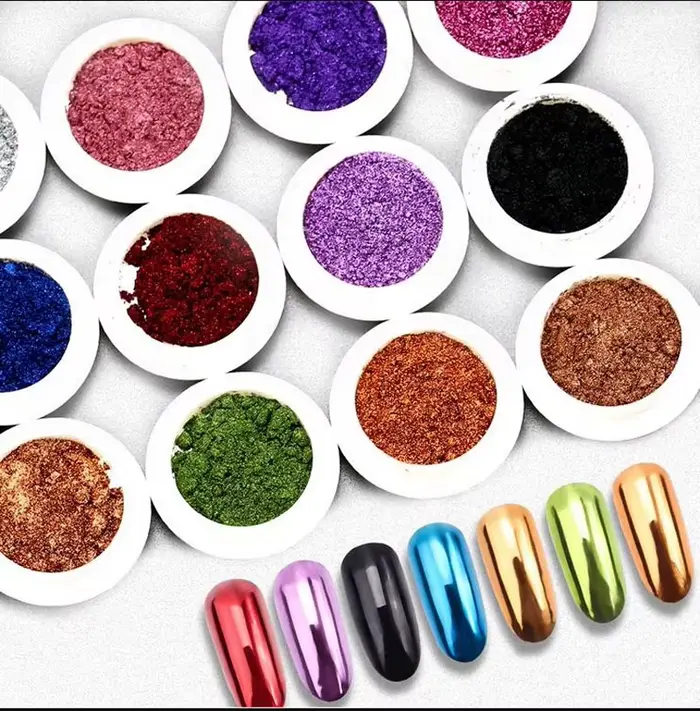 1 pot métallique miroir Chrome poudre à ongles holographique Laser argenté doré