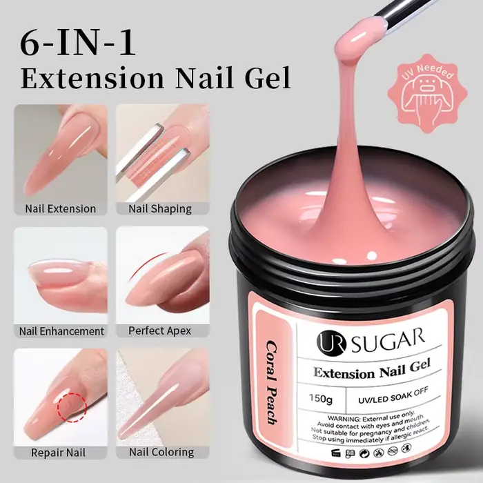 UR SUGAR 150g Gel Acrylique Liquide Nude Beige pour Construction Rapide des Ongles