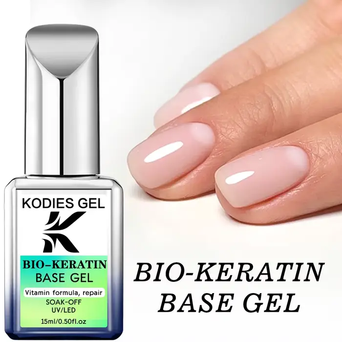 KODIES GEL kératine caoutchouc Base manteau couche de finition Non jaune UV Gel vernis à ongles printemps été couleur