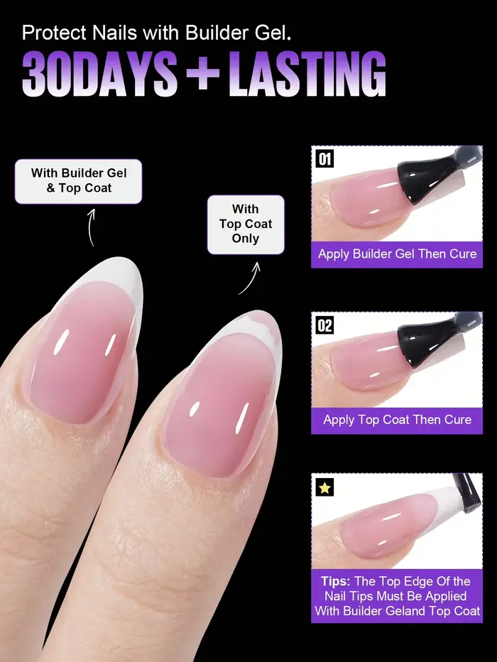 60 ongles de style français souriant
