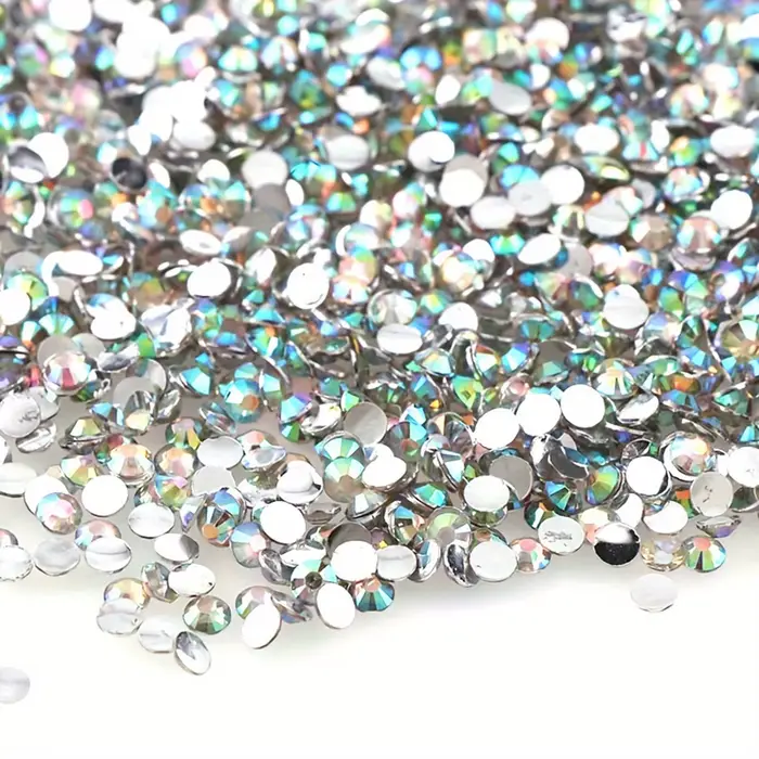 1000/500 pièces 2/3/4mm résine ronde fond plat couleur paillettes strass bricolage 3D Nail Art décor