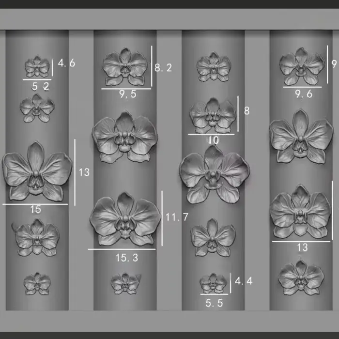 Moule à ongles 3D en silicone populaire, motif Phalaenopsis, orchidée papillon, accessoire de décora