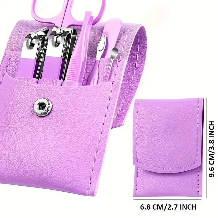 Colourful Portable Travel Case - Manicure Set with Nail Clippers
