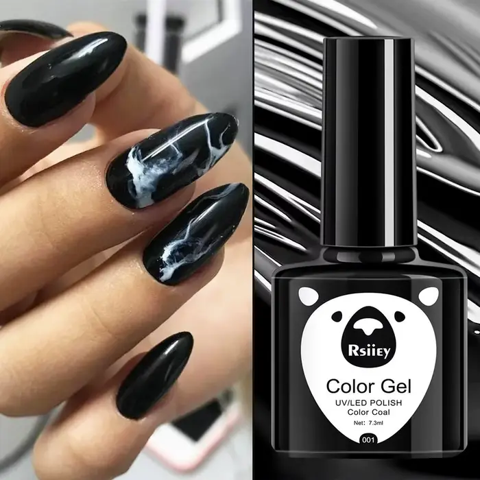 Verhéritage à Ongles en Gel Semi-Continu, Soak Off LED UV, Couleur Noir, Blanc, Rouge, Solide, pour 