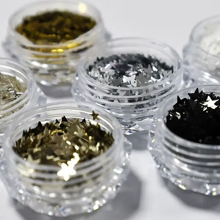 1 pot de paillettes étoiles miniatures de 1 mm pour ongles