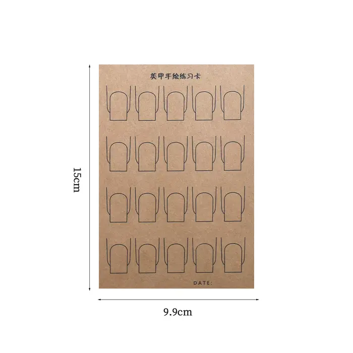 100 ensembles de carton de pratique de peinture à la main pour Nail Art