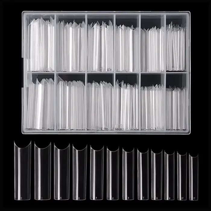 100 pièces/boîte XXL pointes d'ongles Extra droites longs cercueil carré faux ongles C incurvé ABS f