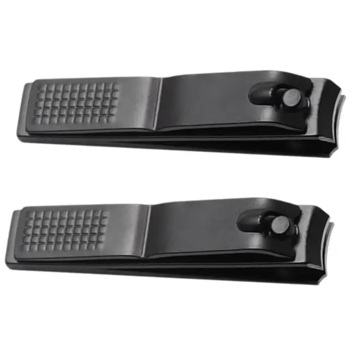 2X coupe-ongles noir en acier inoxydable ongles