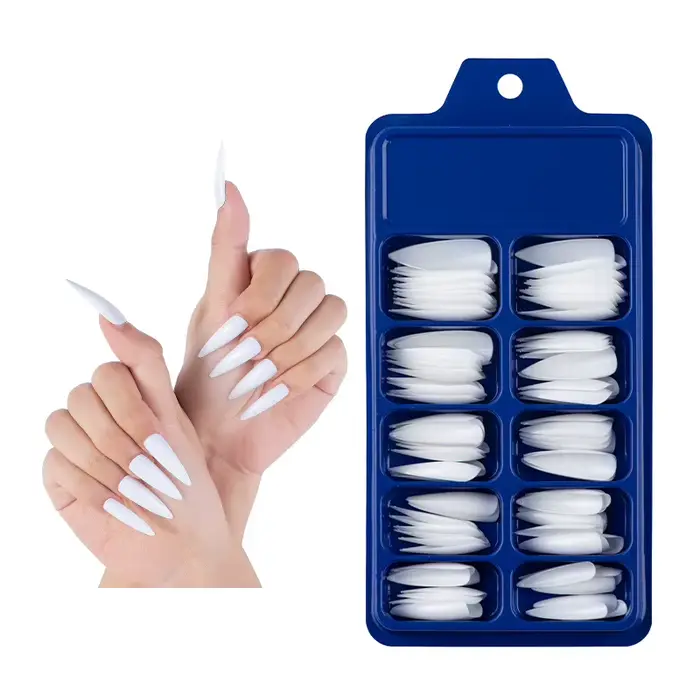 120 pièces/boîte couleur unie faux ongles conseils faux ongles Art Long Stiletto acrylique manucure 