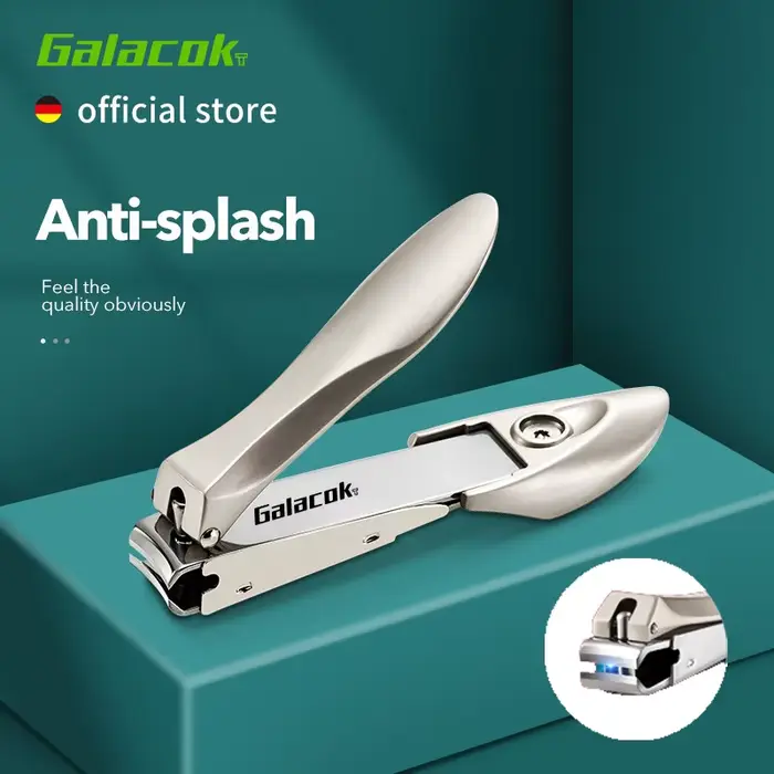 【Design anti-éclaboussures】 Coupe-ongles professionnel en acier inoxydable – Outil de manucure bionique avec poignée ergonomique pour une utilisation en voyage à domicile