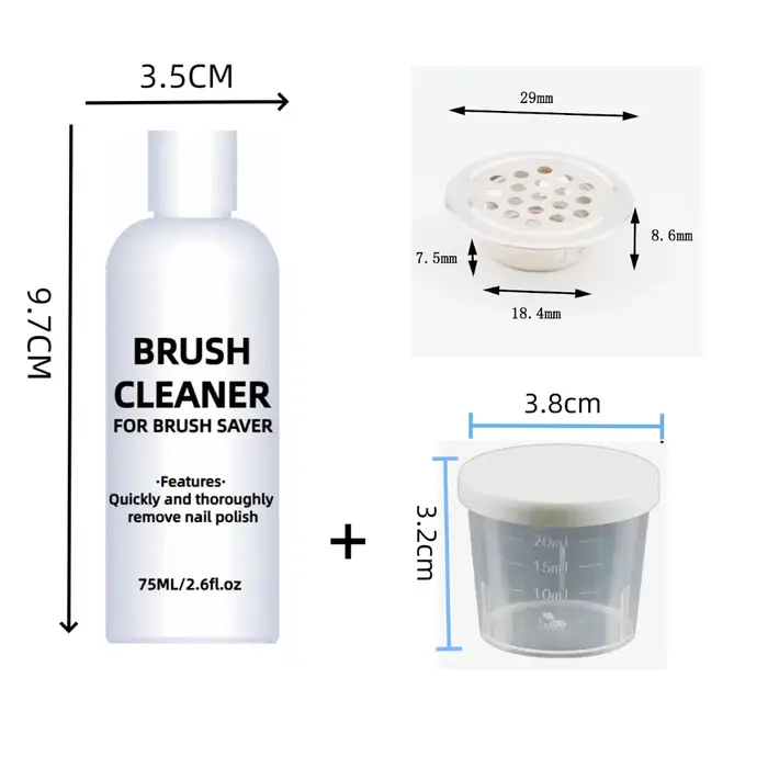 Nettoyeur de brosse à ongles 75ml + récipient + filtre
