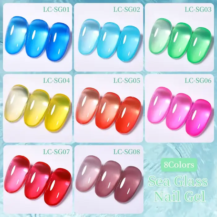 LILYCUTE 7ML gelée verre Gel vernis à ongles Semi-transparent bleu mer