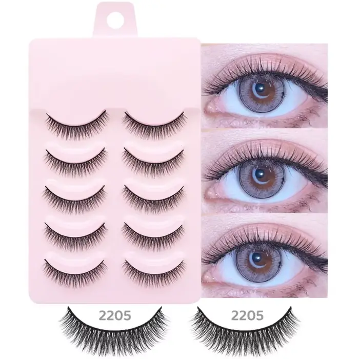Mode 5 paires Manga cils plusieurs Styles Anime Cosplay segmenté faux