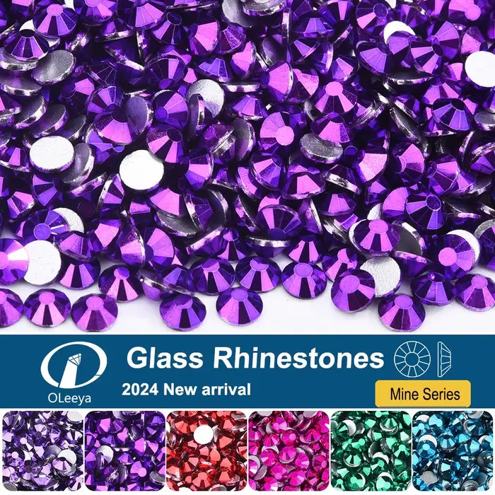 Oleeya – Strass en cristal de verre de haute qualité, nouvelles couleurs de Mine, paillettes, pierres à dos plat pour Nail Art, décoration artisanale DIY