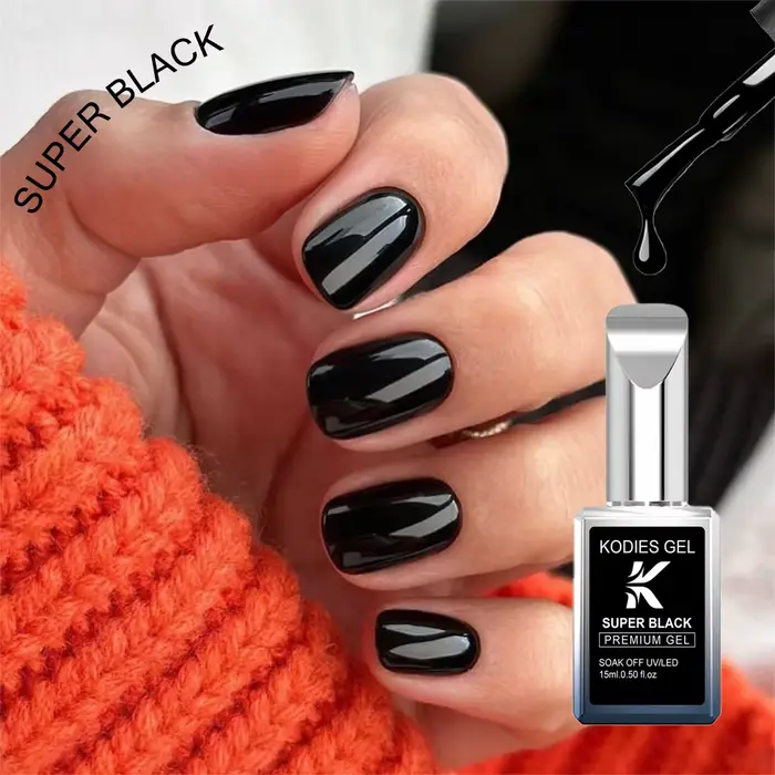 KODIES GEL Super noir Gel Vernis à ongles haute Pigment couleur riche