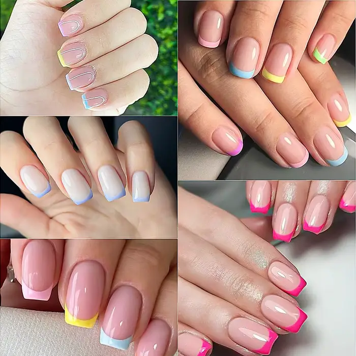 240/120 pièces coloré français court carré faux ongles couverture complète faux ongles pointe Extens