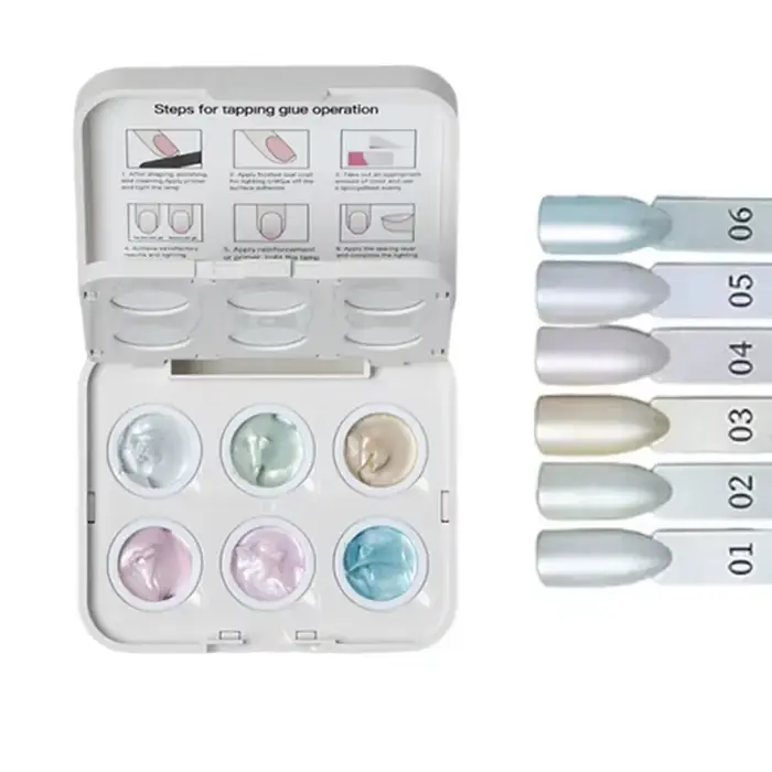 Vernis à ongles gel multi-fonctions 6 couleurs effet coussin Pat Pat, pour dégradé ombré noir, blanc