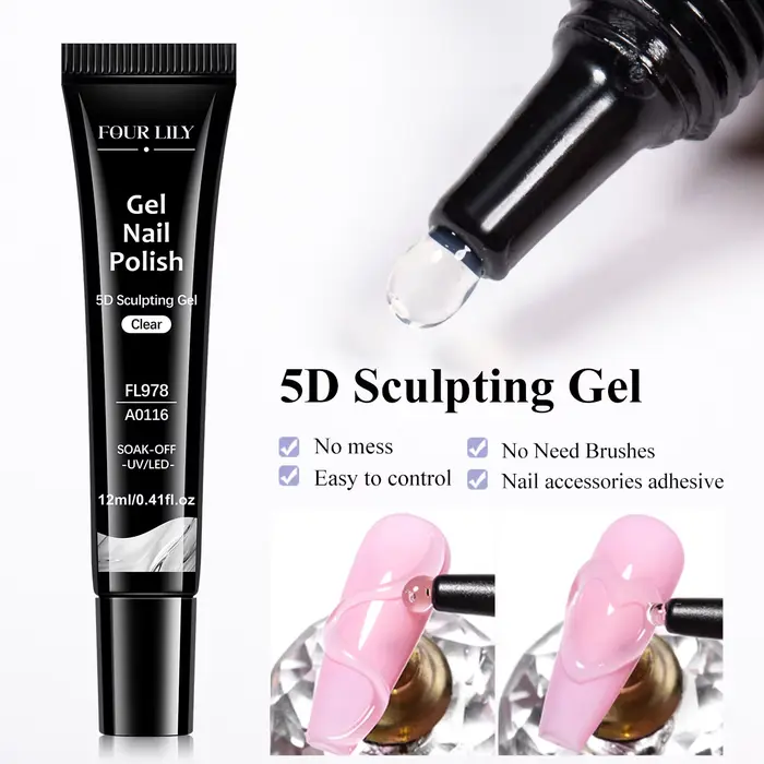 1/2/3 pièces 12ml Gel de modelage 5D pour nail art