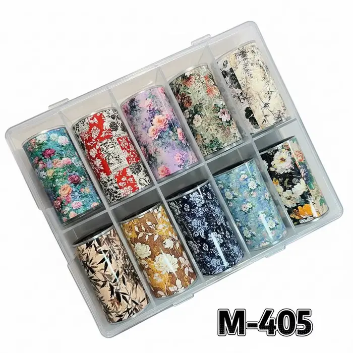 10 Rolls Flower Nail Foil Nails Art Design Stickers Decals Holographic Foils Paper Starry Sky Star T
