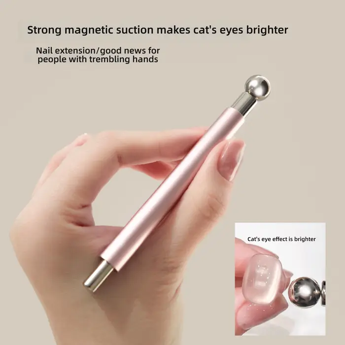 Bâton magnétique pour ongles effet perle de verre, 1 pièce Stylo magnétique œil de chat à Double t