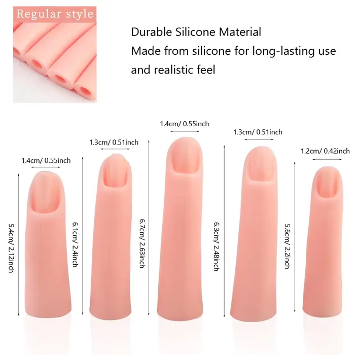 Ensemble de pratique de Nail Art en Silicone, 5 pièces, pointes de doigts pour l'entraînement à l'ex