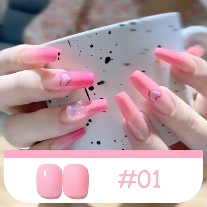 1 pièce PSK Vernis à ongles gel série couleur rose blanchissant