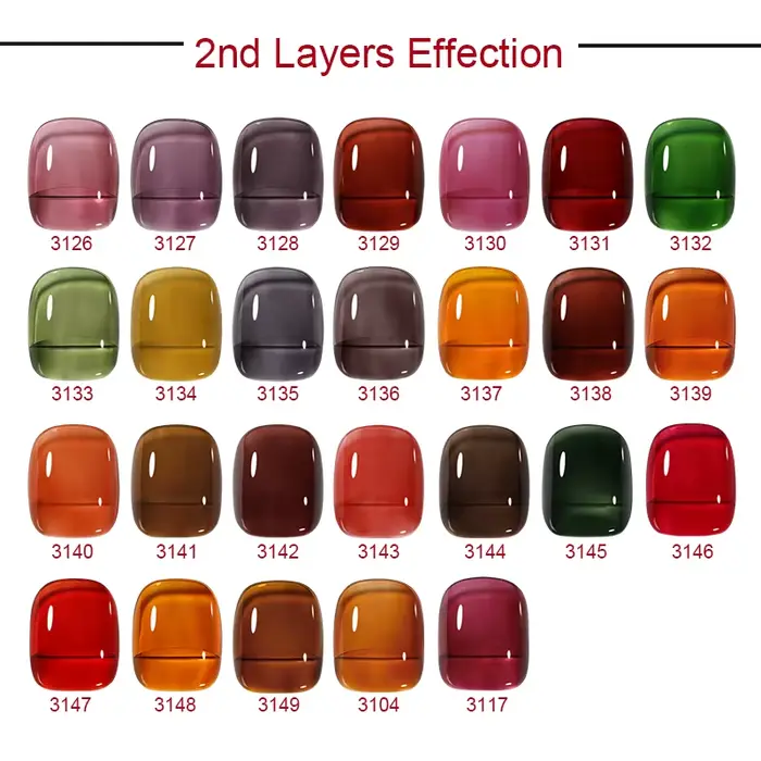 Vernis à ongles en gel semi-permanent NailCO Nouvel An Rouge Translucide Hema TPO FREE