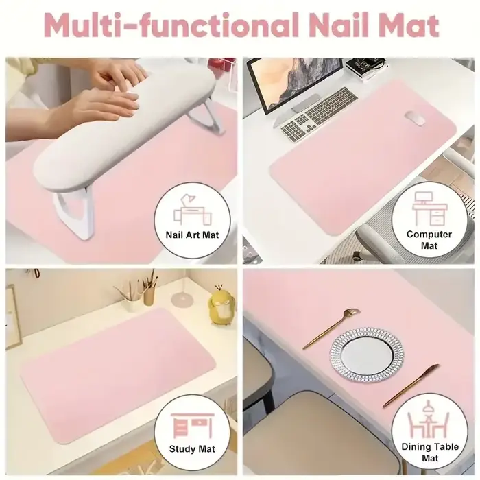Tapis de Table pour Nail Art, doux et pliable, repose-main pour manucure, imperméable, anti-rayures,