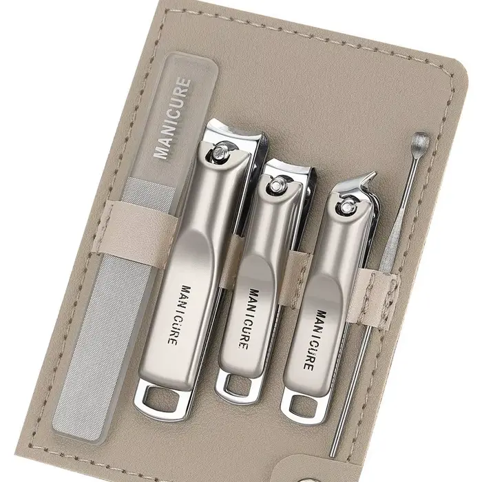 Ensemble professionnel de manucure et pédicure 5 pièces avec boîte de rangement portable, outils de 