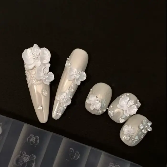 Moule à ongles en Silicone 3D fleur Phalaenopsis