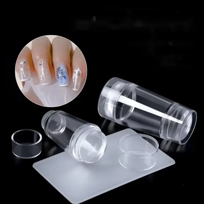 Kit d'estampage de manucure française 2 en 1