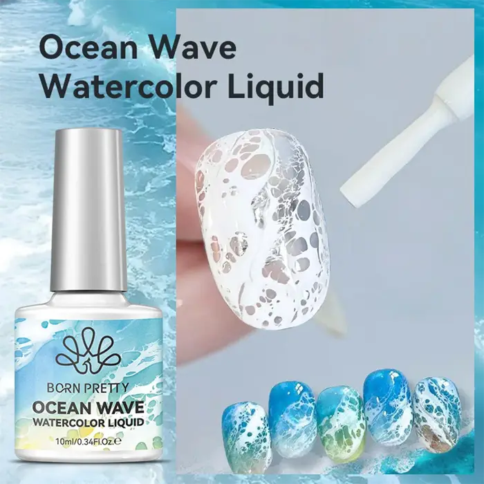 Vernis à ongles gel 10ml Blanc Effet Vague Océanique