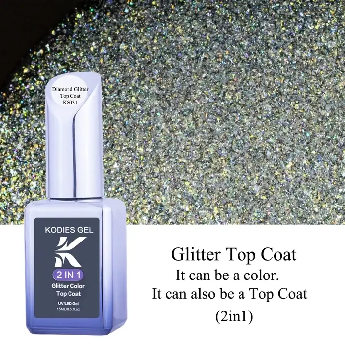 KODIES GEL diamant couche de finition pour vernis à ongles 15ML Super brillant UV Gel vernis à ongle