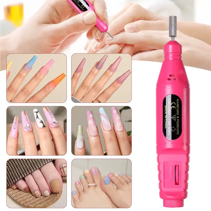 YIKOOLIN – Kit de perceuse à ongles électrique 6 en 1, polisseuse de manucure Portable, équipement d