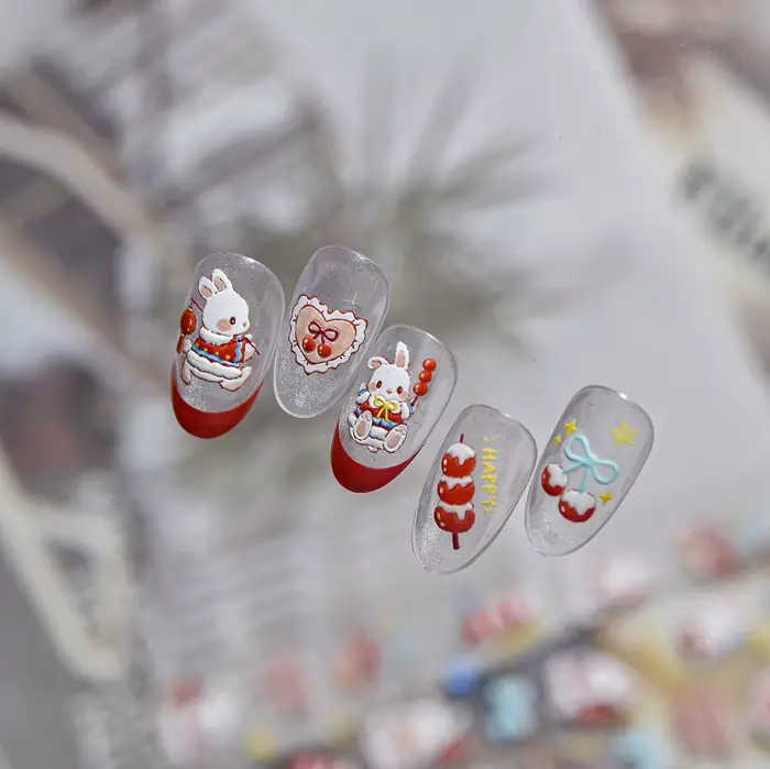 Autocollants pour ongles mignons de style dessin animé