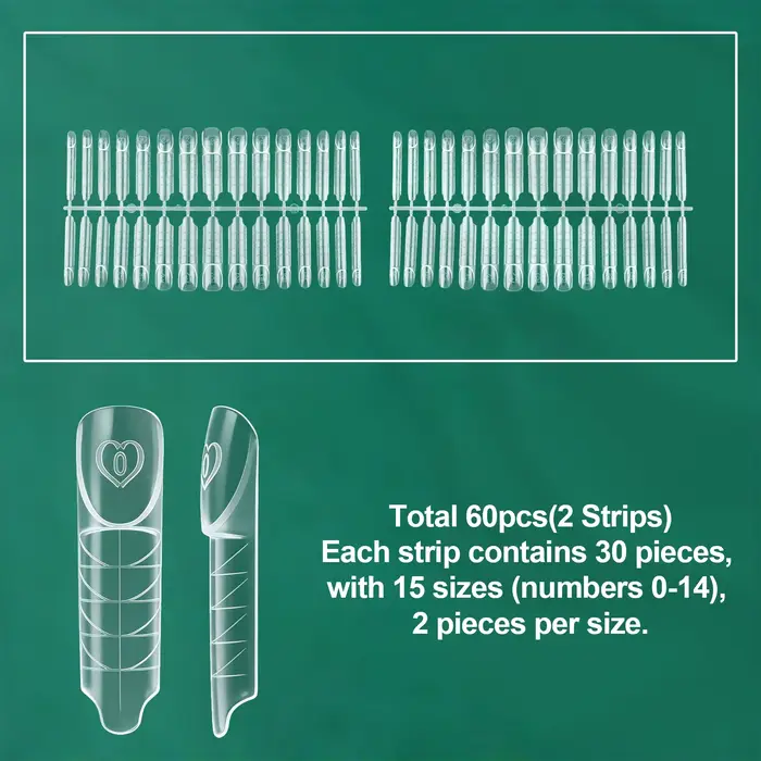 Nailpop Space French Dual Forms 15 Tailles 60/150 Pièces Transparents Réutilisables pour Extension d