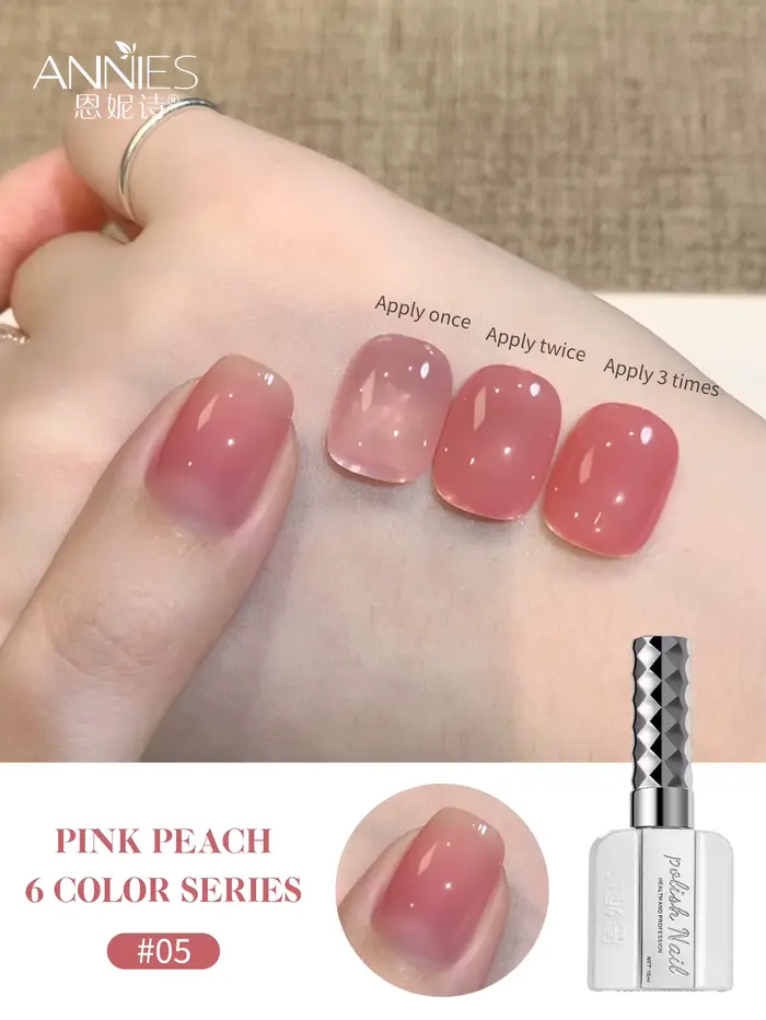 16ml Jely Nude paillettes vernis à ongles paillettes rose clair translucide couleur UV lumière Cure 