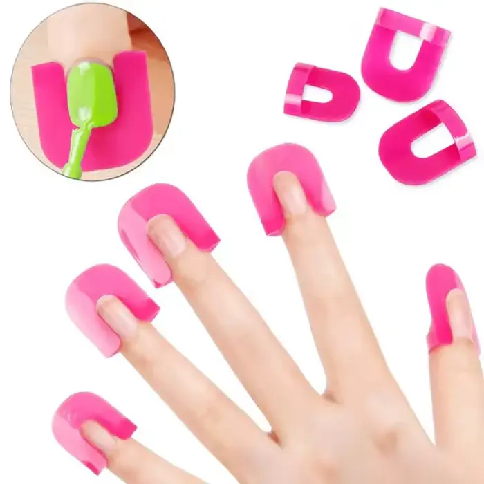 LINMANDA 26 pièces Protège-vernis à ongles en forme de U pour une application propre du vernis