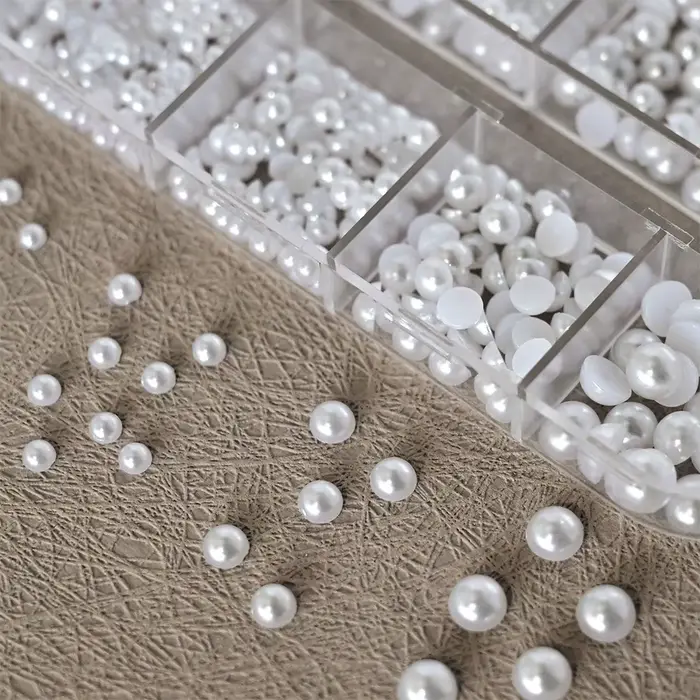 Ensemble de 12 boîtes de breloques pour ongles en perles japonaises, 1.5-5mm, strass 3D mixtes compl