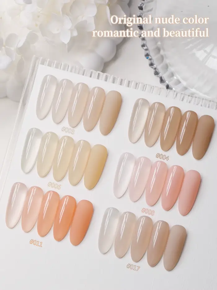 1/6 pièces Nouvelle Série Nude Thé au Lait 2025 Gel à Ongles Translucide Brillant Idéal pour la Conception d'Art Ongulaire DIY