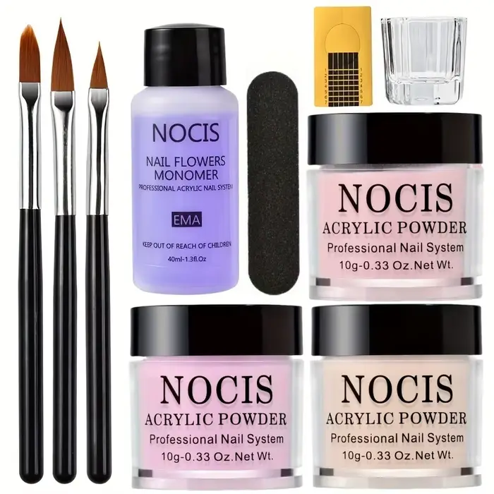 Poudre acrylique pour ongles et monomère liquide, décoration artistique pour ensemble de manucure, K