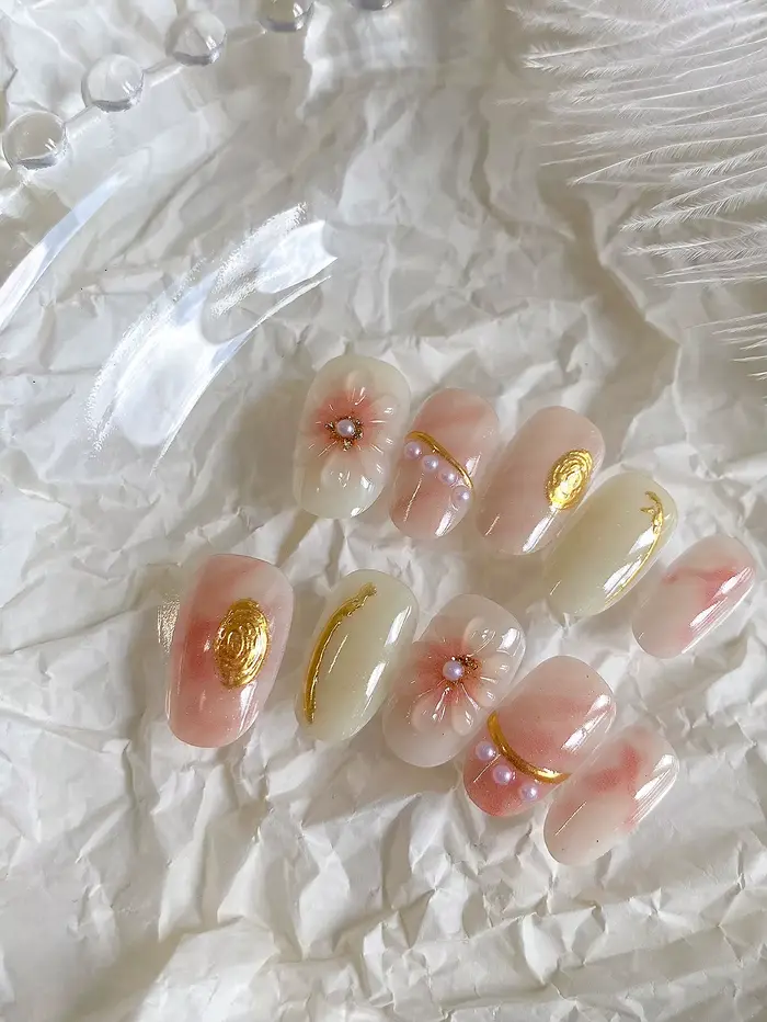 10 pièces de faux ongles courts carrés-ronds personnalisés